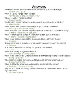 valley forge letter assignment
