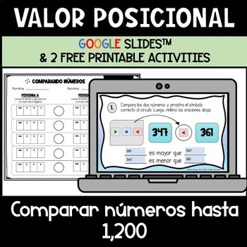 Preview of Valor Posicional - Spanish Place Value Activities on Google Slides + FREEBIES