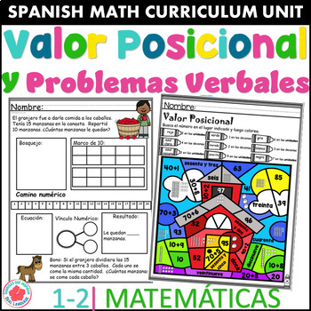 Preview of Valor Posicional Y Problemas Verbales Spanish