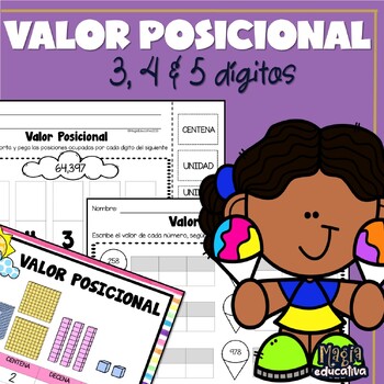 Preview of Valor Posicional 3,4 & 5 dígitos - Value Place SPANISH