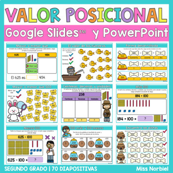 Preview of Valor Posicional para Google Slides™ | Place value in Spanish Second grade