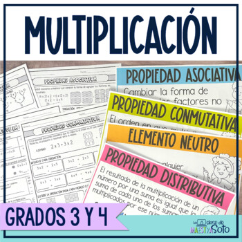 Preview of Propiedades de la multiplicación | Presentación, afiches y ejercicios