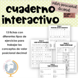 Valor posicional decimal cuaderno interactivo