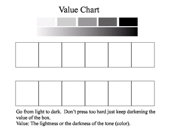 Value Chart- Sketching from light to dark