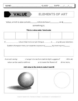 Value - Elements of Art by Riekreate | TPT