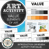 Value, Elements of Art Worksheet, Activity, Lesson Element