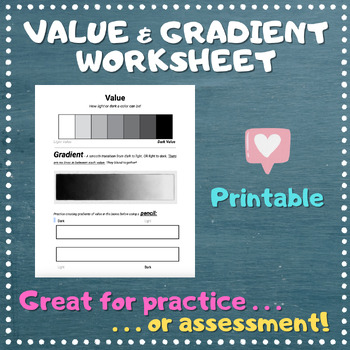 Preview of Value & Gradient Practice Sheet - EDITABLE - ART