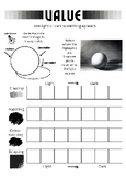 Value Notes, Shading Sphere and Fill-in Value Scales Worksheet