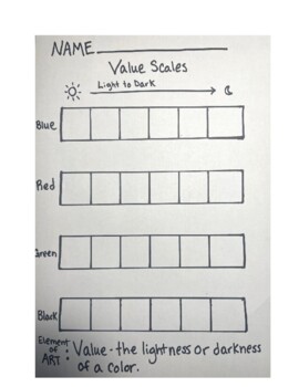 Preview of Value Scale Worksheet