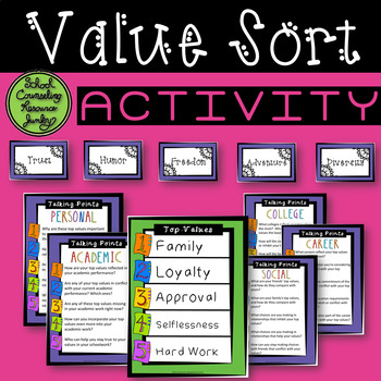 Preview of Value Sort Activity: Motivational Interview Counseling Tool