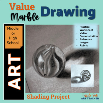 Preview of Value and Shading Drawing Project - Marble - High School Visual Art Lesson
