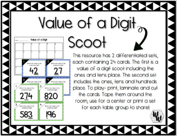 Preview of Value of a Digit Scoot