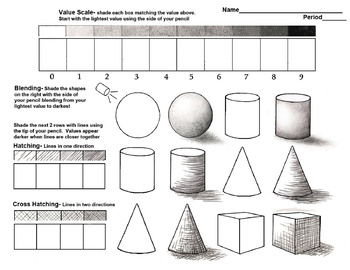 Preview of Value shading worksheet