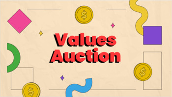 Preview of Values Auction Activity Student Worksheet