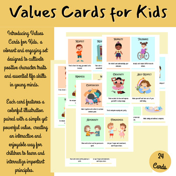 Preview of Values Cards for Kids