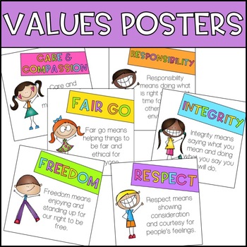Values Posters by Miss Gorton's Class | TPT