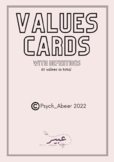 Values cards therapy exercise  (with definitions + discuss