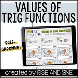 Values of Trig Functions Halloween Self-checking Worksheet