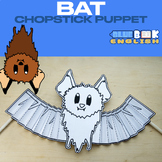 Vampire Bat Chopstick Puppet Craft, Mammal, Accordion Pupp