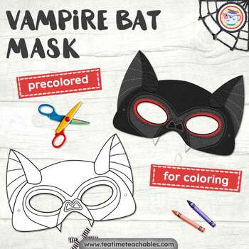 Vampire Bat Mask: Low Prep Vampire Bat Craft by Tea Time Monkeys