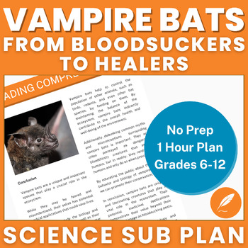 Preview of Vampire Bats: From Bloodsuckers to Healers – NO Prep – Medical Science Sub Plan