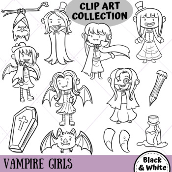 vampire clipart black and white