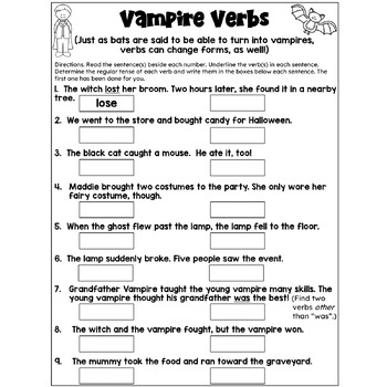 Verb Halloween Craftivity by Deb Hanson | TPT