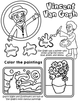 van gogh coloring pages free