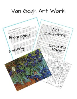 Preview of Van Gogh Coloring Page and Biography