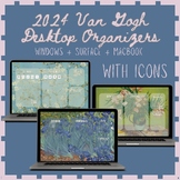 Van Gogh Computer Background Wallpaper/ Desktop Organizer 