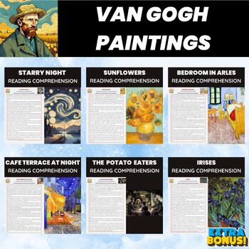Preview of Van Gogh Paintings Reading Comprehension Bundle | Famous Van Gogh Artworks