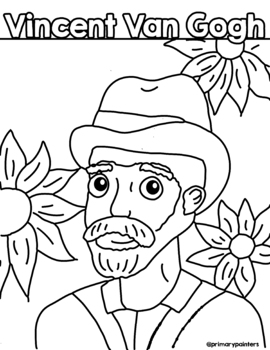 van gogh self portrait coloring page