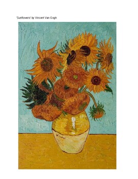 Preview of Van Gogh Sunflowers- Pointillism Art Lesson