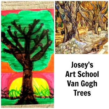Preview of Van Gogh Trees Art Lesson History and Project
