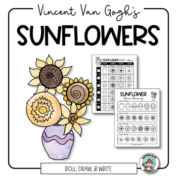 Preview of Van Gogh's Sunflowers • Roll A Sunflower • Fun Art Sub Lesson