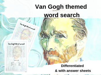 Preview of Van Gogh themed wordsearch