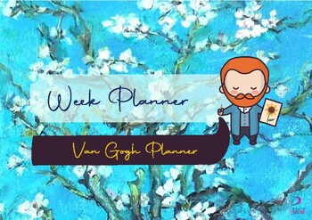 Preview of Van Gogh week planner blue nature