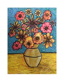 Preview of Vangogh Style Flowers Lesson