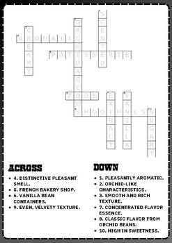 Vanilla CrossWord Puzzle No prep Activity Worksheets Morning Work by