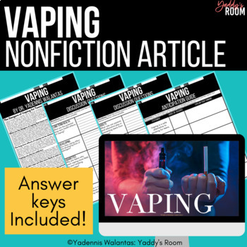 Preview of Vaping - Nonfiction Lesson and Discussion Questions