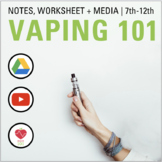 Vaping 101- Slideshow Notes + Worksheet: E-Cigarettes, Juu