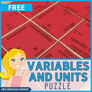 Preview of Physics Variables and SI Units Matching - Physics Review Puzzle