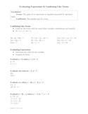 Variables, Expressions, Equations, & Inequalities Notes, Q