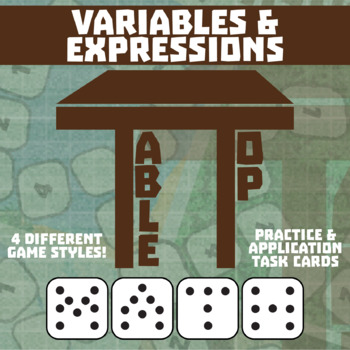 Preview of Variables & Expressions Game - Small Group TableTop Practice Activity