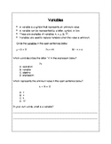 Variables, Expressions, Open Sentences Interactive Notebook