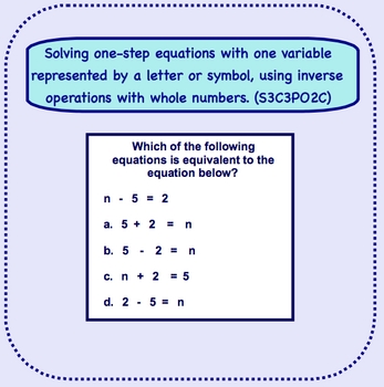 Preview of Variables Smartboard Test Prep (Inverse Operations)