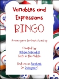 Variables and Expressions BINGO **updated**
