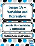 Variables and Expressions Notes & Practice for ELLs | ENGL