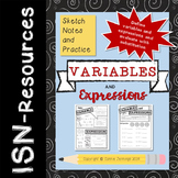 Variables and Expressions Sketch Notes and Practice