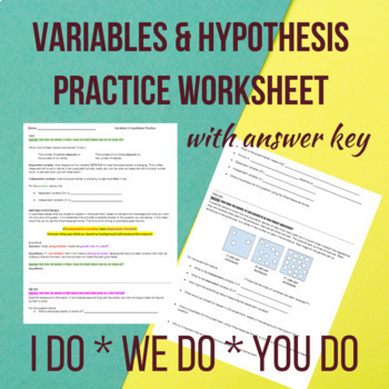 hypothesis worksheet answer key